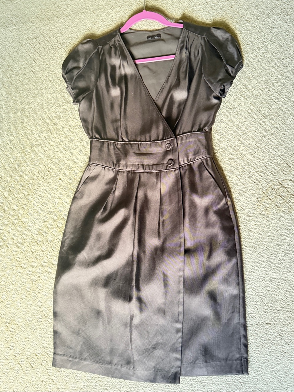 Tocca brown silk Wrap Sheath Dress